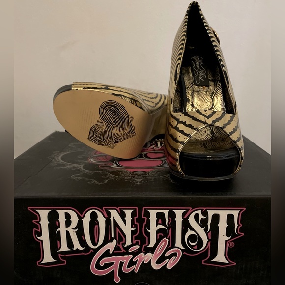 Iron Fist Ladies Hands Off Platform: Gold size 5 - Picture 10 of 15